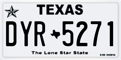 TX license plate DYR5271