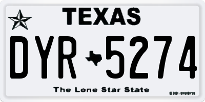 TX license plate DYR5274