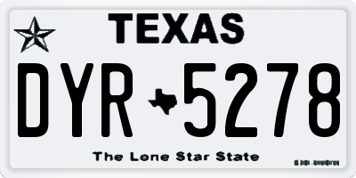 TX license plate DYR5278