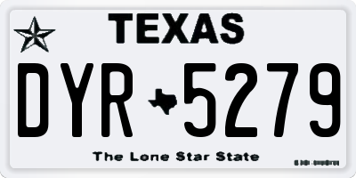 TX license plate DYR5279