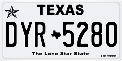 TX license plate DYR5280