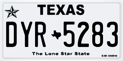 TX license plate DYR5283