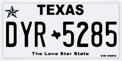 TX license plate DYR5285