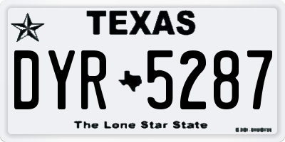 TX license plate DYR5287