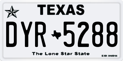 TX license plate DYR5288
