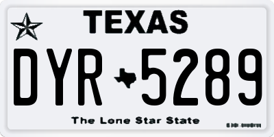 TX license plate DYR5289
