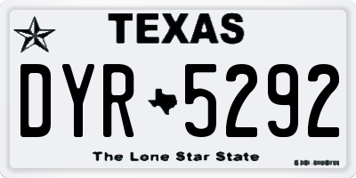 TX license plate DYR5292