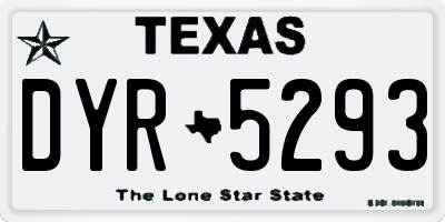 TX license plate DYR5293
