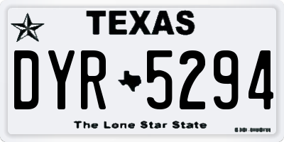 TX license plate DYR5294