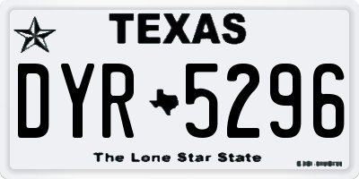 TX license plate DYR5296