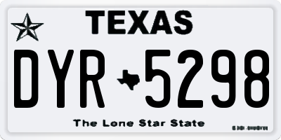 TX license plate DYR5298