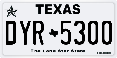 TX license plate DYR5300