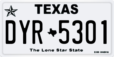 TX license plate DYR5301