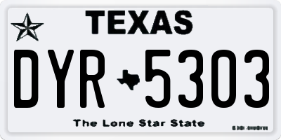 TX license plate DYR5303
