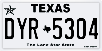 TX license plate DYR5304