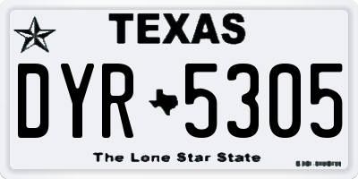 TX license plate DYR5305