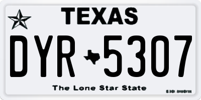 TX license plate DYR5307