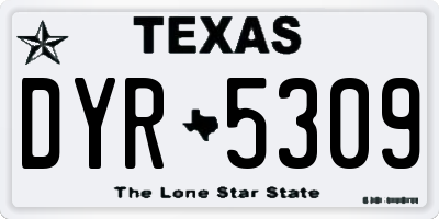 TX license plate DYR5309