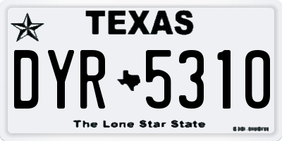 TX license plate DYR5310