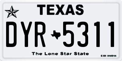 TX license plate DYR5311