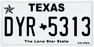 TX license plate DYR5313