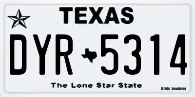 TX license plate DYR5314