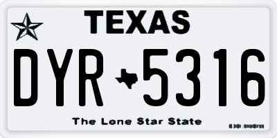 TX license plate DYR5316