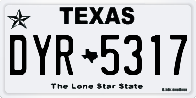 TX license plate DYR5317