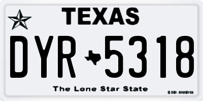 TX license plate DYR5318