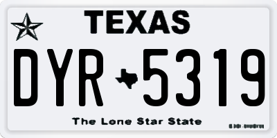 TX license plate DYR5319