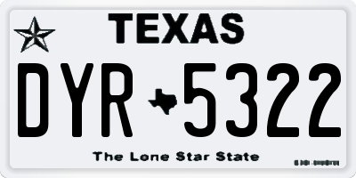 TX license plate DYR5322