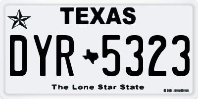TX license plate DYR5323