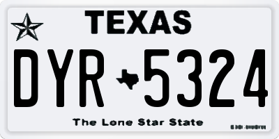 TX license plate DYR5324