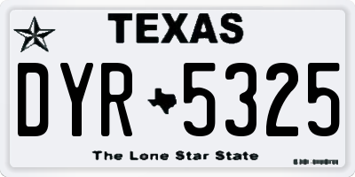 TX license plate DYR5325