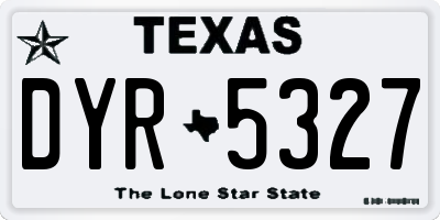 TX license plate DYR5327