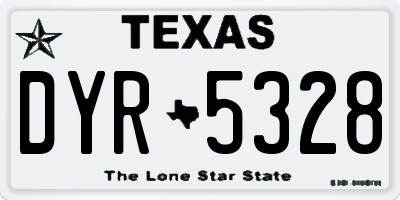 TX license plate DYR5328