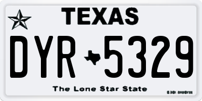 TX license plate DYR5329