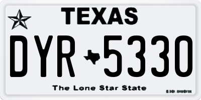 TX license plate DYR5330