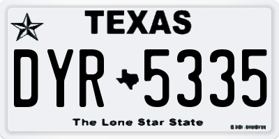 TX license plate DYR5335