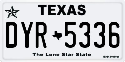 TX license plate DYR5336