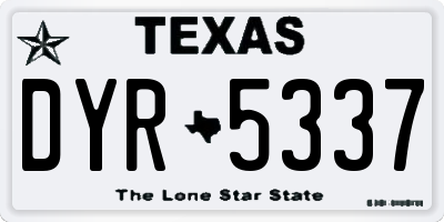 TX license plate DYR5337