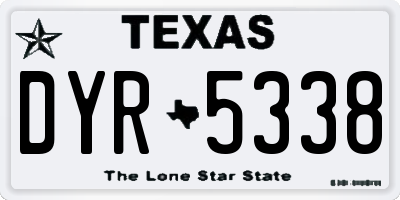 TX license plate DYR5338