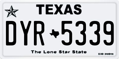 TX license plate DYR5339
