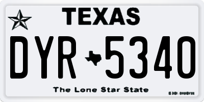 TX license plate DYR5340