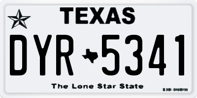 TX license plate DYR5341
