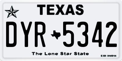 TX license plate DYR5342