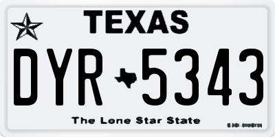 TX license plate DYR5343