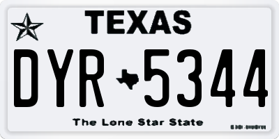 TX license plate DYR5344