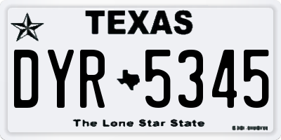 TX license plate DYR5345
