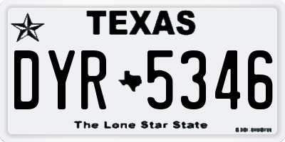 TX license plate DYR5346